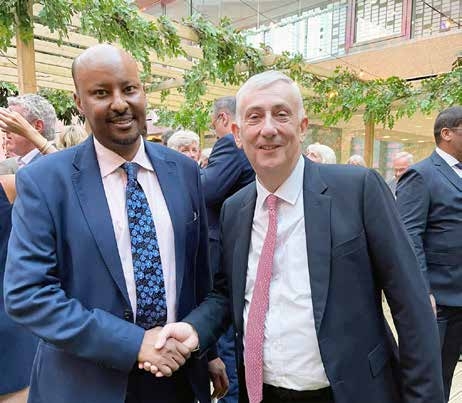 3Dahabshiil Group CEO Abdirashid Duale with the Speaker of the United Kingdom House of Commons Lindsay Hoyle on the sidelines of the Platinum Jubilee beacon lighting event in London.