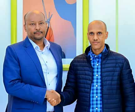 Dahabshiil CEO Abdirashid Duale met the regional president of Ethiopia’s Somali region, Mustafa Omer, to present the company's support to the victims of the fire tragedy